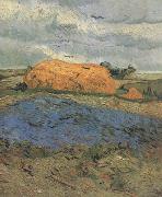 Vincent Van Gogh Haystacks under a Rainy Sky (nn04) Sweden oil painting artist